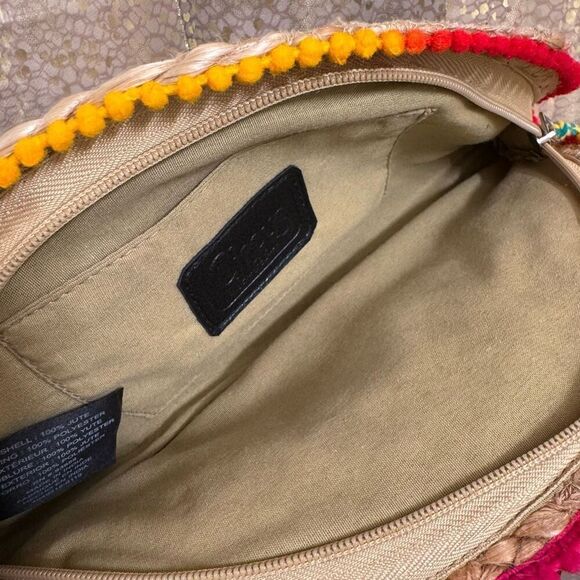 Circus By Sam Edelman Natural Jute Boho Rainbow Taco Zip Purse Clutch - Picture 6 of 7